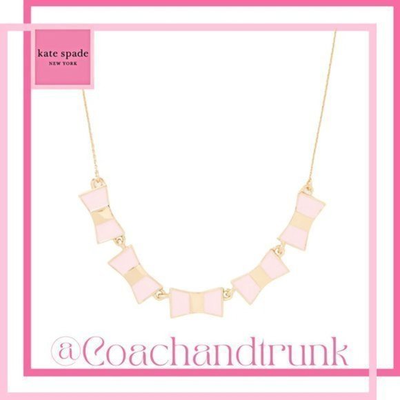 kate spade Bow Shoppe Row Necklace With Pink Dust Bag